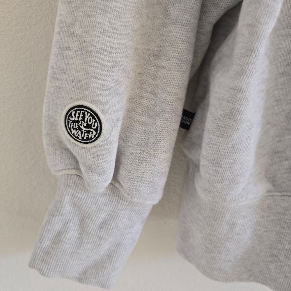 Magic Number Men's See you in the water Embroidered Sweatshirt Light Gray Size S - Picture 2 of 7